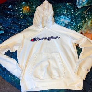 Large White Champion Hoodie